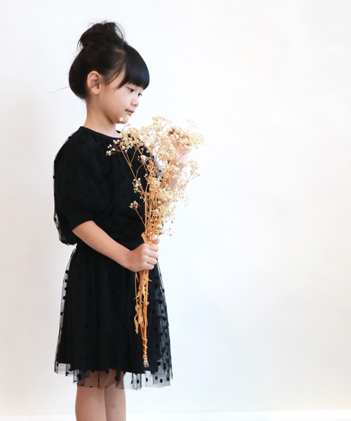 maarook（マルーク）の「[90-150]ドットチュール・ラッセルスカート（スカート・キッズ・ブラック/ホワイト・150cm/130cm/140cm/90cm/100cm/110cm/120cm）」の7枚目の写真