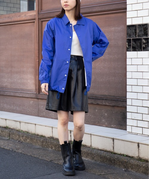 フットザコーチャー ジャケット　ノーカラー　ダブルジップ　サファリジャケット　M フットザコーチャー ジャケット ノーカラー ダブルジップ