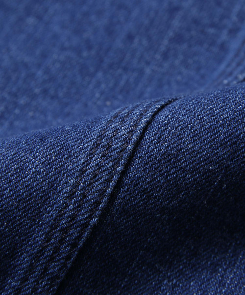 ZIP FIVE（ジップファイブ）の「【ZIP FIVE】スラブデニムノーカラーワークジャケット（ノーカラージャケット・メンズ・ネイビー/ストライプ/ブルー・MEDIUM/LARGE/X-LARGE/SMALL）」の4枚目の写真