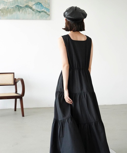 Mayree（メイリー）の「【Mayree】ノースリーブティアードロングワンピ 2021SS（ワンピース・レディース・ブラック/ブラウン・FREE）」の14枚目の写真