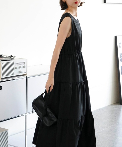 Mayree（メイリー）の「【Mayree】ノースリーブティアードロングワンピ 2021SS（ワンピース・レディース・ブラック/ブラウン・FREE）」の20枚目の写真