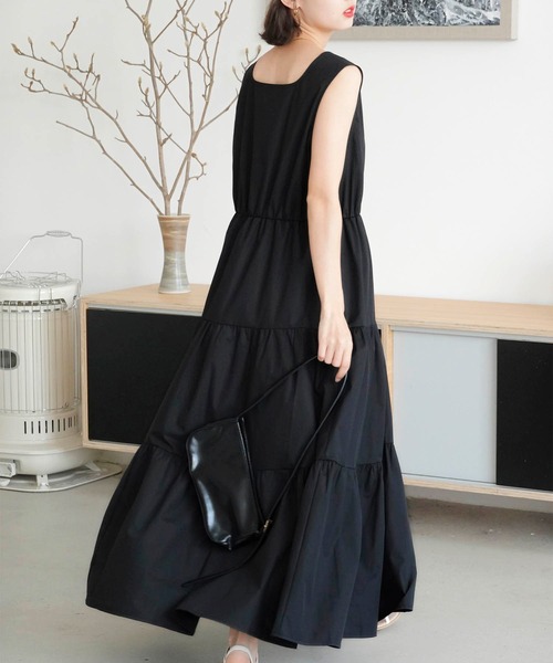 Mayree（メイリー）の「【Mayree】ノースリーブティアードロングワンピ 2021SS（ワンピース・レディース・ブラック/ブラウン・FREE）」の22枚目の写真