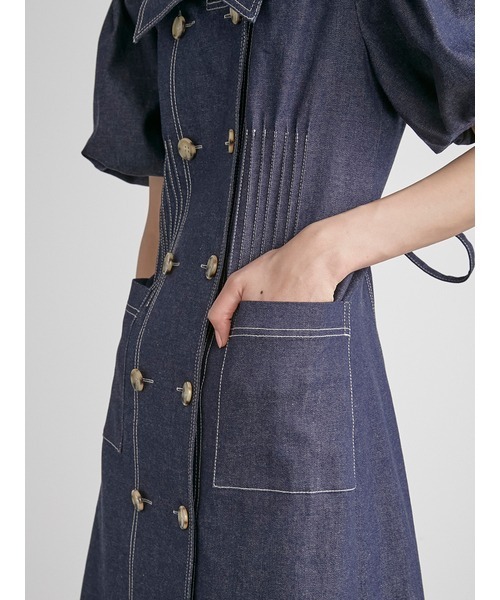 LILY BROWN（リリーブラウン）の「ボリュームスリーブワンピース（ワンピース・レディース・ホワイト/ブラウン/ブルー・1/0）」の9枚目の写真