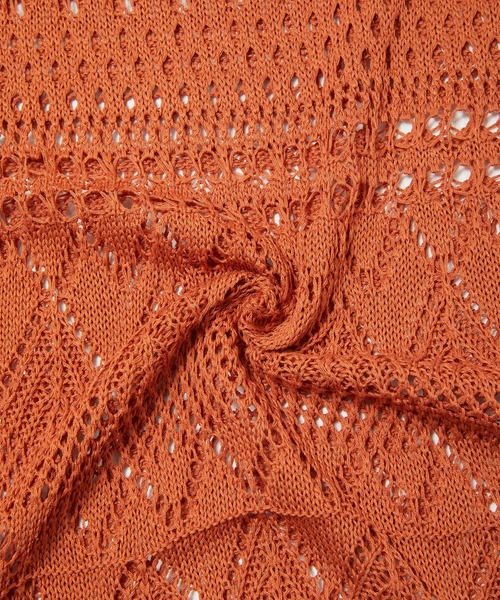 fifth calin（フィフスカラン）の「クロシェレースパンツセットアップ（セットアップ・レディース・オレンジ/モカ・MEDIUM）」の5枚目の写真