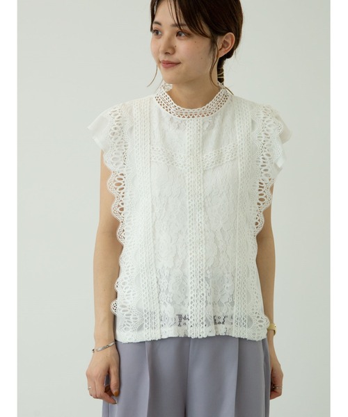 ELENCARE DUE（エレンカーレデュエ）の「・ELENCARE DUE　レースシフォンブラウス＊（シャツ/ブラウス・レディース・ブラック/オフホワイト/ブルー/ピンク系その他2・FREE）」の12枚目の写真
