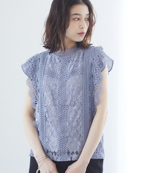 ELENCARE DUE（エレンカーレデュエ）の「・ELENCARE DUE　レースシフォンブラウス＊（シャツ/ブラウス・レディース・ブラック/オフホワイト/ブルー/ピンク系その他2・FREE）」の15枚目の写真