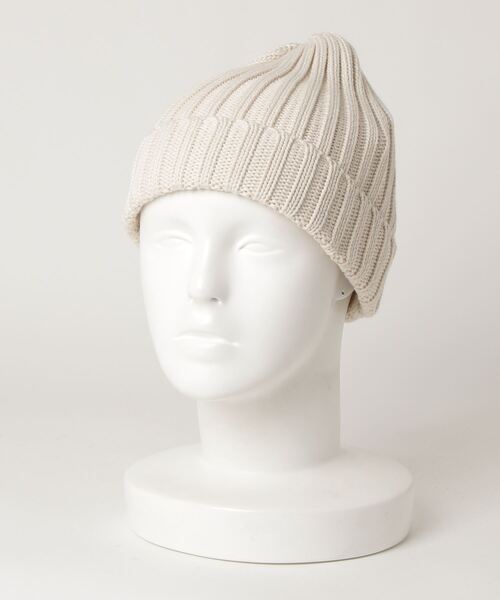 koe（コエ）の「コットンワッチ*（ニットキャップ/ビーニー・レディース・ネイビー/オフホワイト/ブルー・FREE）」の2枚目の写真