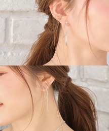 Phoebe | シャイニーアシンメトリークリスタルループフィットイヤリング(イヤリング)