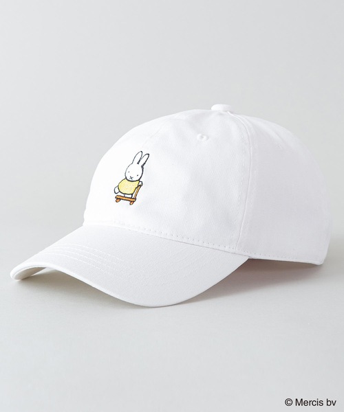 Miffy( ミッフィー)の「【MIFFY/ミッフィー】ワンポイント刺繍 ツイルキャップ(キャップ・レディース・ホワイト/ブラック/ベージュ/サックスブルー/スミクロ/ライトベージュ・FREE)」の1枚目の写真