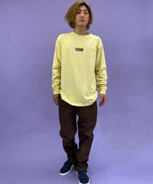 VANS（バンズ）の「VANS/バンズ　ワンポイント ブランドロゴロンT 121K1020100（Tシャツ/カットソー・メンズ・ブラック/ホワイト/ピンク/イエロー・S/M/L/XL）」の21枚目の写真