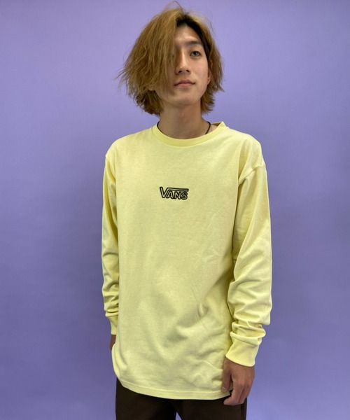 VANS（バンズ）の「VANS/バンズ　ワンポイント ブランドロゴロンT 121K1020100（Tシャツ/カットソー・メンズ・ブラック/ホワイト/ピンク/イエロー・S/M/L/XL）」の19枚目の写真