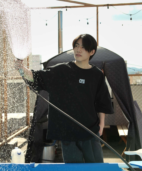 CHIKABA（チカバ）の「【CHIKABA POOL SIDE】ビックシルエット半袖バックプリントエモTシャツ（Tシャツ/カットソー・メンズ・パープル/ブラック系/ブルー系/ベージュ/ホワイト系1/ベージュ系1/ブラック/ホワイト系/ベージュ系/パープル系/パープル系1/ホワイト/ブルー/ブラック系1/ブルー系1・MEDIUM/LARGE）」の21枚目の写真