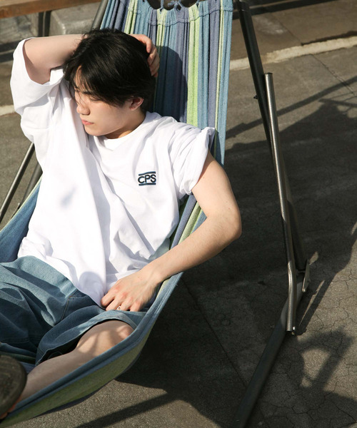 CHIKABA（チカバ）の「【CHIKABA POOL SIDE】ビックシルエット半袖バックプリントエモTシャツ（Tシャツ/カットソー・メンズ・パープル/ブラック系/ブルー系/ベージュ/ホワイト系1/ベージュ系1/ブラック/ホワイト系/ベージュ系/パープル系/パープル系1/ホワイト/ブルー/ブラック系1/ブルー系1・MEDIUM/LARGE）」の16枚目の写真