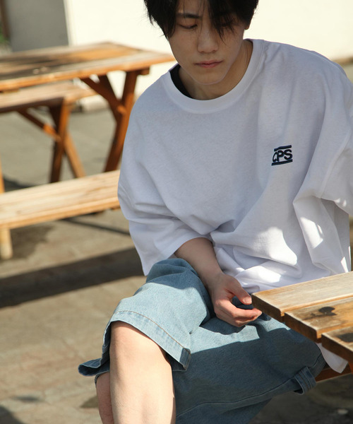 CHIKABA（チカバ）の「【CHIKABA POOL SIDE】ビックシルエット半袖バックプリントエモTシャツ（Tシャツ/カットソー・メンズ・パープル/ブラック系/ブルー系/ベージュ/ホワイト系1/ベージュ系1/ブラック/ホワイト系/ベージュ系/パープル系/パープル系1/ホワイト/ブルー/ブラック系1/ブルー系1・MEDIUM/LARGE）」の17枚目の写真