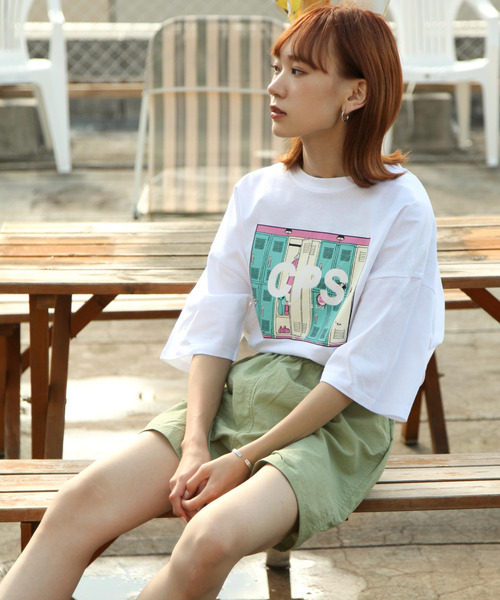 CHIKABA（チカバ）の「【CHIKABA POOL SIDE】ビックシルエット半袖バックプリントエモTシャツ（Tシャツ/カットソー・メンズ・パープル/ブラック系/ブルー系/ベージュ/ホワイト系1/ベージュ系1/ブラック/ホワイト系/ベージュ系/パープル系/パープル系1/ホワイト/ブルー/ブラック系1/ブルー系1・MEDIUM/LARGE）」の19枚目の写真