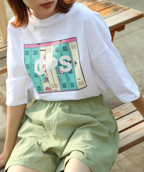 CHIKABA（チカバ）の「【CHIKABA POOL SIDE】ビックシルエット半袖バックプリントエモTシャツ（Tシャツ/カットソー・メンズ・パープル/ブラック系/ブルー系/ベージュ/ホワイト系1/ベージュ系1/ブラック/ホワイト系/ベージュ系/パープル系/パープル系1/ホワイト/ブルー/ブラック系1/ブルー系1・MEDIUM/LARGE）」の20枚目の写真