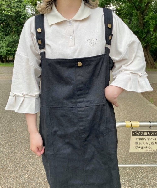 nemne store(ネンネストア)の「ハイウエストジャンパースカート(ジャンパースカート・レディース・ブラック/カーキ/アイボリー・フリー)」の7枚目の写真