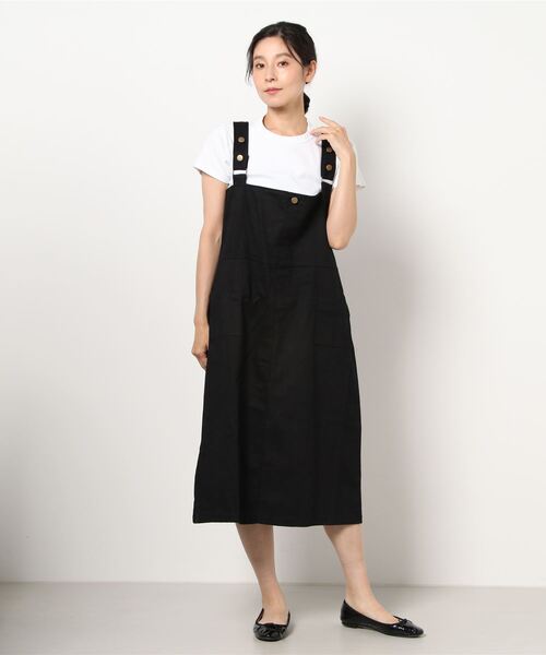 nemne store(ネンネストア)の「ハイウエストジャンパースカート(ジャンパースカート・レディース・ブラック/カーキ/アイボリー・フリー)」の18枚目の写真