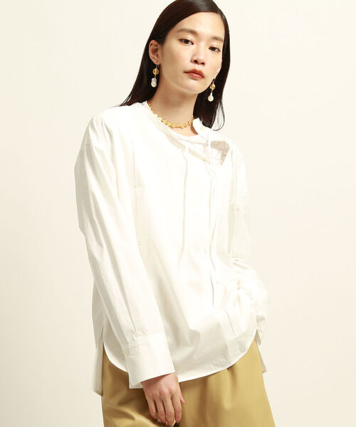 Ray BEAMS（レイビームス）の「Ray BEAMS / アシンメトリー リボン シャツ（シャツ/ブラウス・レディース・ブラック/ホワイト・ONE SIZE）」の15枚目の写真