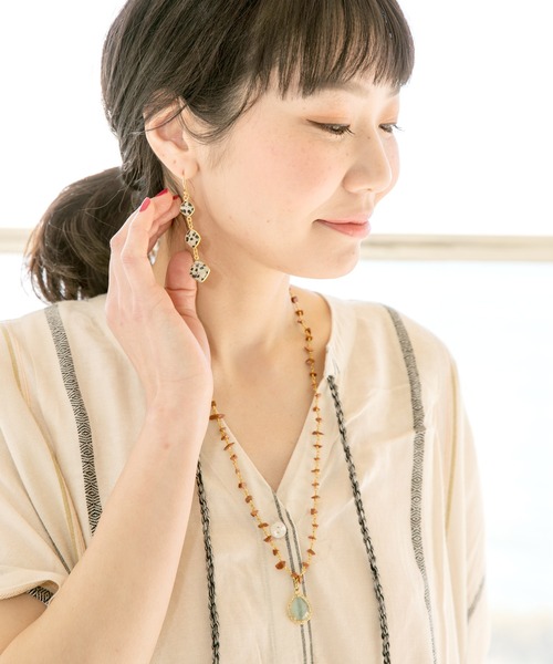 チャイハネ（チャイハネ）の「【チャイハネ】トリプルダルメシアンジャスパーピアス（ピアス（両耳用）・レディース・その他・FREE）」の5枚目の写真