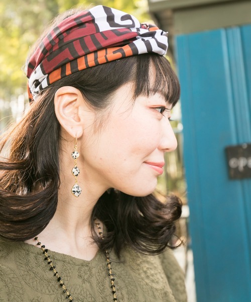 チャイハネ（チャイハネ）の「【チャイハネ】トリプルダルメシアンジャスパーピアス（ピアス（両耳用）・レディース・その他・FREE）」の2枚目の写真