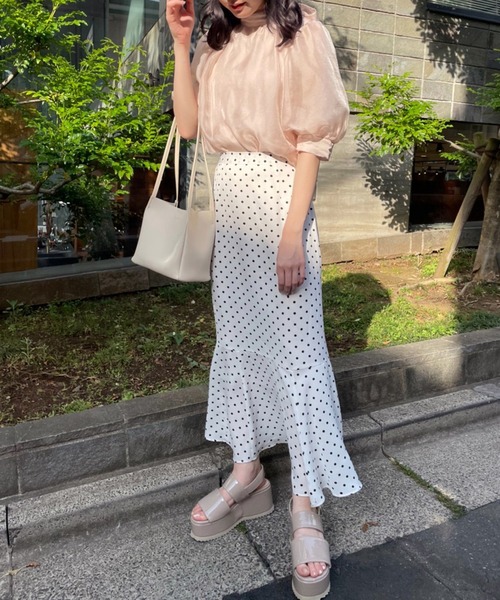 one after another NICE CLAUP(ワンアフターアナザーナイスクラップ)の「バックリボンオーガンジーブラウス(シャツ/ブラウス・レディース・ブラック/ベージュ/オフホワイト・FREE)」の5枚目の写真