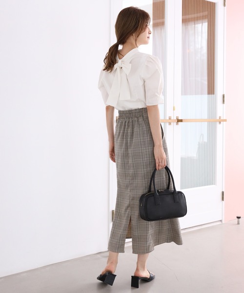 one after another NICE CLAUP(ワンアフターアナザーナイスクラップ)の「バックリボン袖コンシャスブラウス(シャツ/ブラウス・レディース・オフホワイト/ブラウン系その他/ベージュ系その他/ピンクベージュ・FREE)」の13枚目の写真