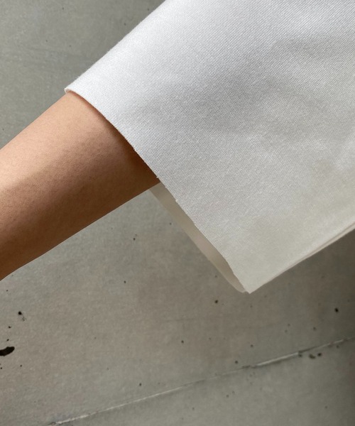 CAPRICIEUX LE'MAGE（カプリシューレマージュ）の「フリンジトリムTシャツ（Tシャツ/カットソー・レディース・ホワイト/ブラック/ベージュ・FREE）」の11枚目の写真