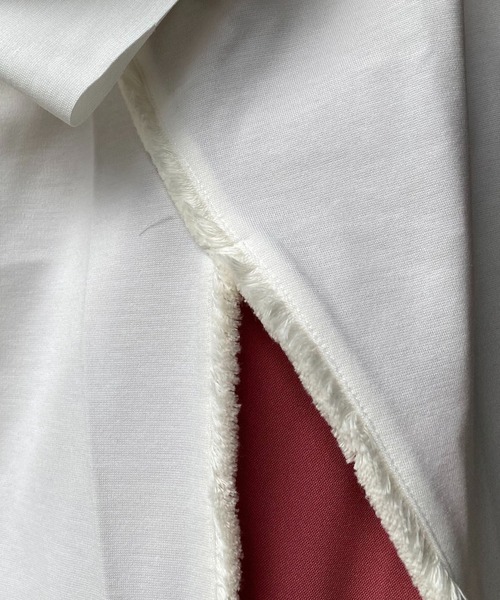 CAPRICIEUX LE'MAGE（カプリシューレマージュ）の「フリンジトリムTシャツ（Tシャツ/カットソー・レディース・ホワイト/ブラック/ベージュ・FREE）」の13枚目の写真