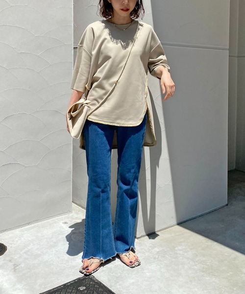 CAPRICIEUX LE'MAGE（カプリシューレマージュ）の「フリンジトリムTシャツ（Tシャツ/カットソー・レディース・ホワイト/ブラック/ベージュ・FREE）」の21枚目の写真