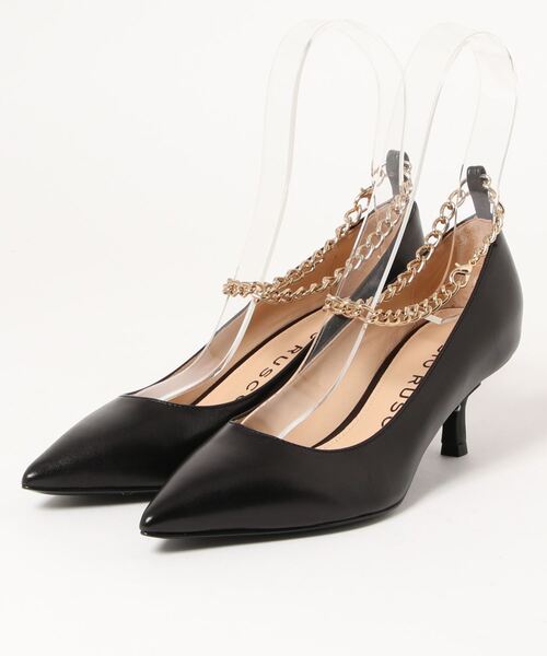 FABIO RUSCONI(ファビオルスコーニ)の「【FABIO RUSCONI】ポインテッドトウアンクルチェーンパンプス(F11002)(パンプス・レディース・ブラック/ベージュ/ブラック系その他・36/38/37/35)」の6枚目の写真