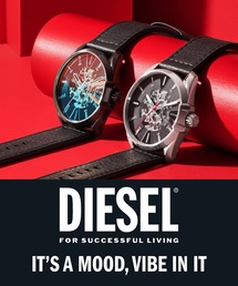 DIESEL 腕時計レザー DIESEL - DIESEL 腕時計 スクエア レザーベルト レザーバンドの