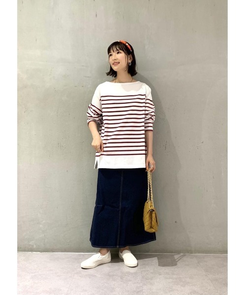 MADEMOISELLE ROPE'（マドモアゼル ロペ）の「<2021AW・定番アイテム>【Le Minor】グランドコパンボーダーカットソー（Tシャツ/カットソー・レディース・ライトグレー/ワイン・FREE）」の19枚目の写真