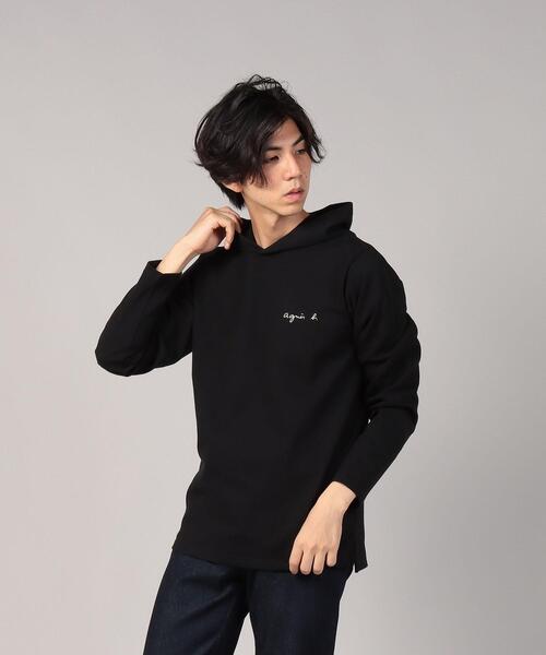 agnes b.（アニエスベー）の「WEB限定 K330 ロゴフード付きパーカー（パーカー・メンズ・ブラック・1/2/0/3）」の2枚目の写真