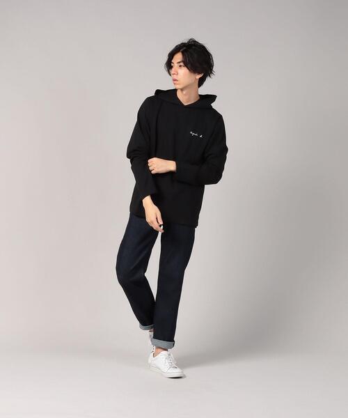 agnes b.（アニエスベー）の「WEB限定 K330 ロゴフード付きパーカー（パーカー・メンズ・ブラック・1/2/0/3）」の4枚目の写真