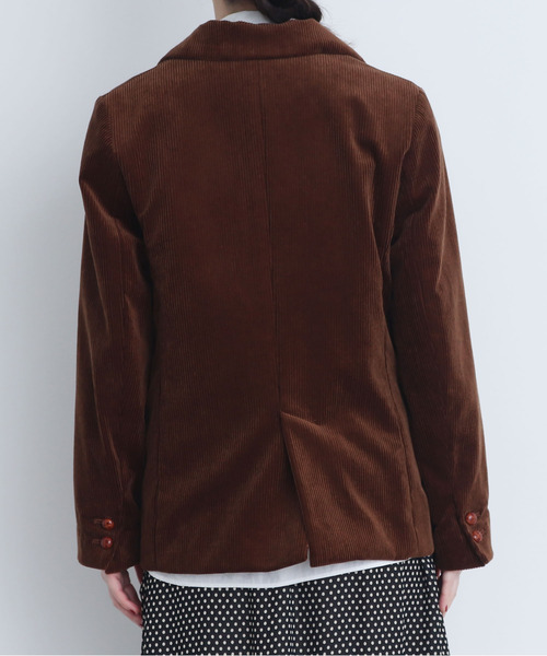 CHILD WOMAN（チャイルドウーマン）の「8Ｗコーデュロイディアモイスト ダブル釦 ジャケット（テーラードジャケット・レディース・ネイビー/ブラウン・FREE）」の15枚目の写真