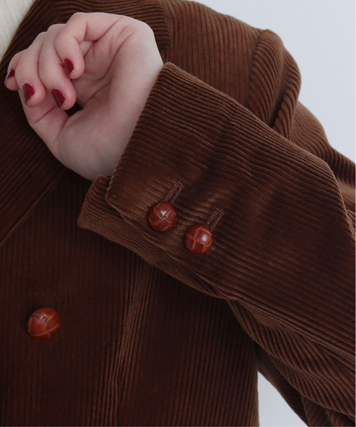CHILD WOMAN（チャイルドウーマン）の「8Ｗコーデュロイディアモイスト ダブル釦 ジャケット（テーラードジャケット・レディース・ネイビー/ブラウン・FREE）」の21枚目の写真