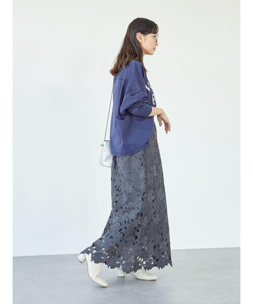 Sugar spoon（シュガースプーン）の「・SUGAR SPOON モチーフレースマーメイドスカート＊（スカート・レディース・チャコールグレー/ベージュ/ネイビー/オレンジ・FREE）」の6枚目の写真