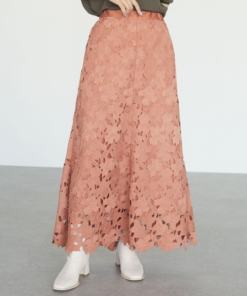 Sugar spoon（シュガースプーン）の「・SUGAR SPOON モチーフレースマーメイドスカート＊（スカート・レディース・チャコールグレー/ベージュ/ネイビー/オレンジ・FREE）」の4枚目の写真