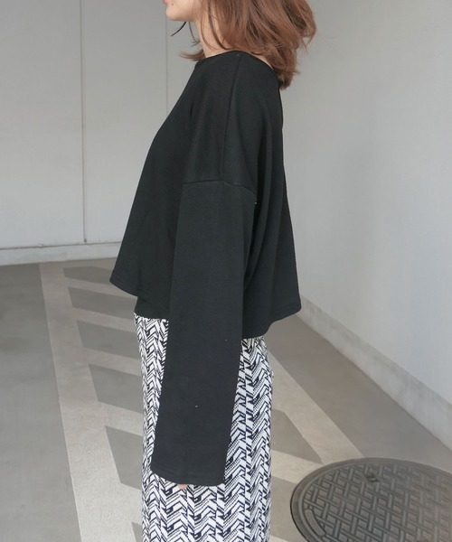 CORNERS（コーナーズ）の「ハニカムテレコ2wayショートカーディガン（カーディガン/ボレロ・レディース・ブラック/グレー/アイボリー/グリーン系その他・FREE）」の11枚目の写真