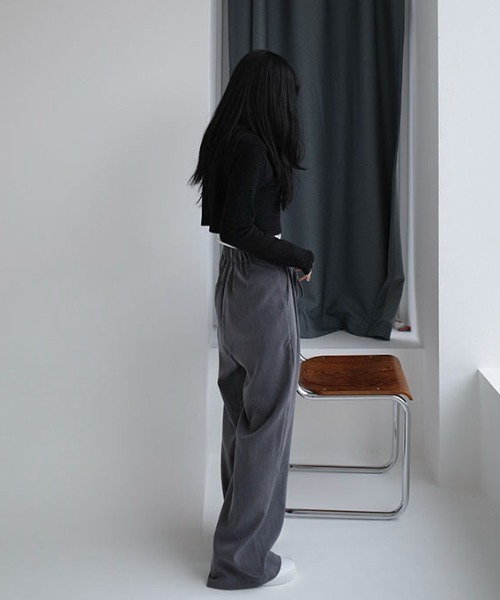 MANGROVE(マングローブ)の「ストリングベルトリラックスストレートスラックス(スラックス・レディース・ブラック/グレー・MEDIUM/LARGE)」の15枚目の写真
