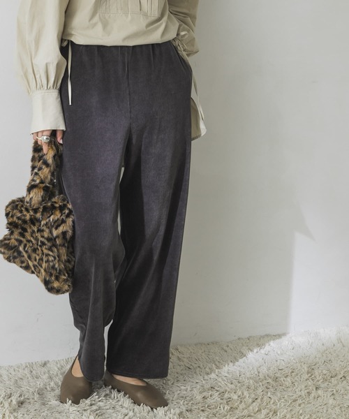 URBAN RESEARCH（アーバンリサーチ）の「ニットコールストレートパンツ（その他パンツ・レディース・ベージュ/チャコールグレー・FREE）」の7枚目の写真