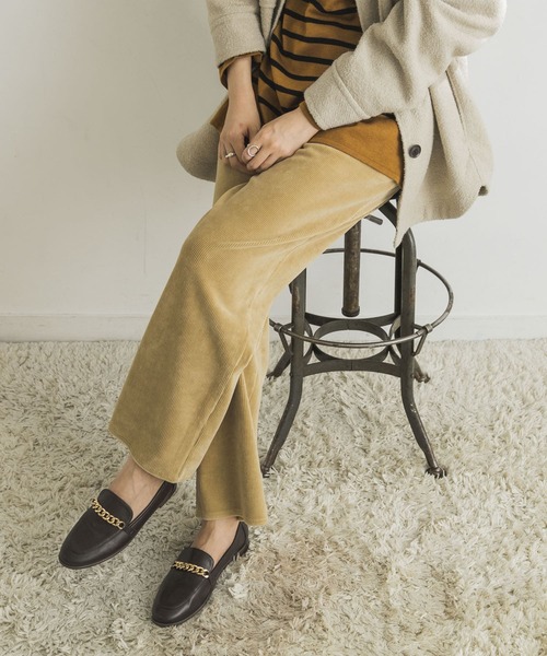 URBAN RESEARCH（アーバンリサーチ）の「ニットコールストレートパンツ（その他パンツ・レディース・ベージュ/チャコールグレー・FREE）」の9枚目の写真