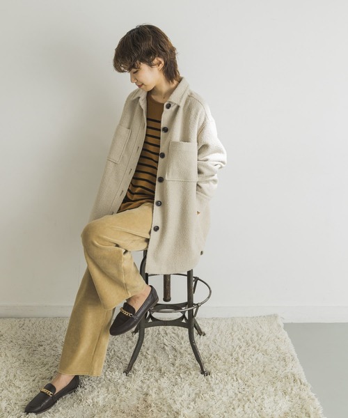 URBAN RESEARCH（アーバンリサーチ）の「ニットコールストレートパンツ（その他パンツ・レディース・ベージュ/チャコールグレー・FREE）」の10枚目の写真