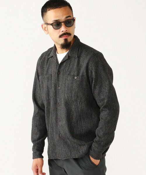 BEAMS PLUS(ビームスプラス)の「BEAMS PLUS / モール ツイル オープンカラー ミリタリー シャツ(シャツ/ブラウス・メンズ・チャコールグレー/オリーブ・LARGE/MEDIUM/X-LARGE/SMALL)」の6枚目の写真