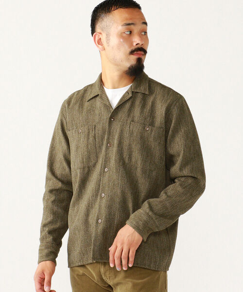 BEAMS PLUS(ビームスプラス)の「BEAMS PLUS / モール ツイル オープンカラー ミリタリー シャツ(シャツ/ブラウス・メンズ・チャコールグレー/オリーブ・LARGE/MEDIUM/X-LARGE/SMALL)」の8枚目の写真