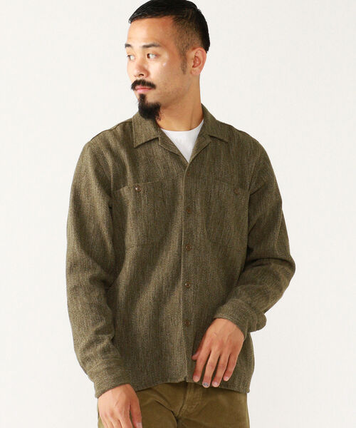 BEAMS PLUS(ビームスプラス)の「BEAMS PLUS / モール ツイル オープンカラー ミリタリー シャツ(シャツ/ブラウス・メンズ・チャコールグレー/オリーブ・LARGE/MEDIUM/X-LARGE/SMALL)」の9枚目の写真