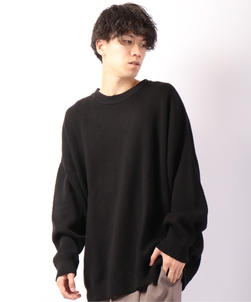 Revo.(レボ)の「ハニカムワッフル コットンニット LS Tee(ニット/セーター・メンズ・ブラック/カーキ/ナチュラル・L/M)」の6枚目の写真