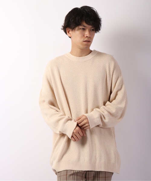 Revo.(レボ)の「ハニカムワッフル コットンニット LS Tee(ニット/セーター・メンズ・ブラック/カーキ/ナチュラル・L/M)」の22枚目の写真