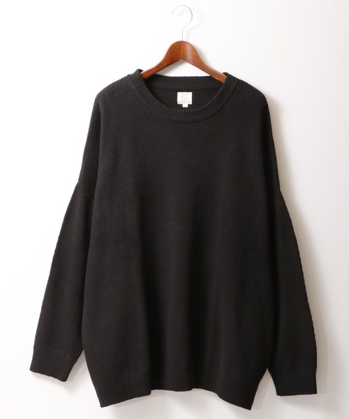 Revo.(レボ)の「ハニカムワッフル コットンニット LS Tee(ニット/セーター・メンズ・ブラック/カーキ/ナチュラル・L/M)」の4枚目の写真